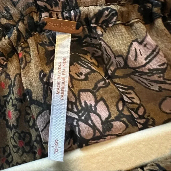 Free People Hendrix Olive Green Long Sleeve Blouse Top Size Small - Picture 9 of 12